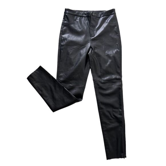 Zara Women’s Black‎ Faux Leather High Rise Pants Size Small - Picture 1 of 9